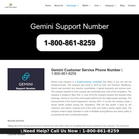 gemini customer contact phone number