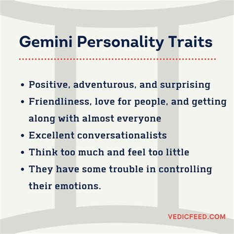 gemini personality traits list