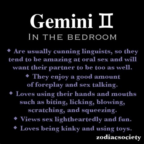 gemini traits female in bed