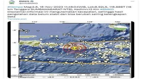 gempa sumbawa hari ini