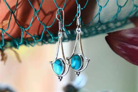 gemstone dangle earrings