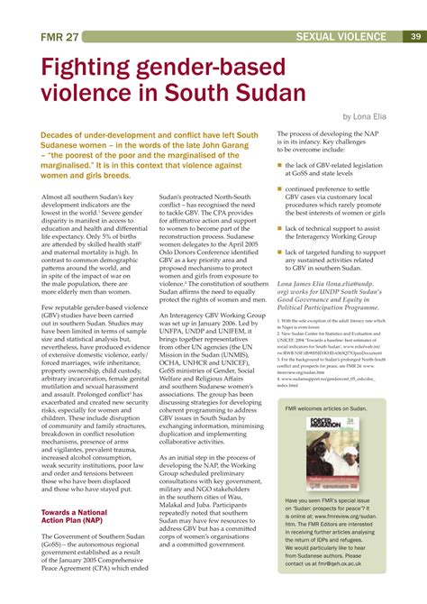 gender based violence in south sudan