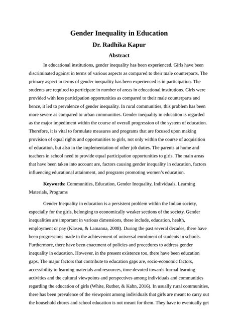 gender inequality research