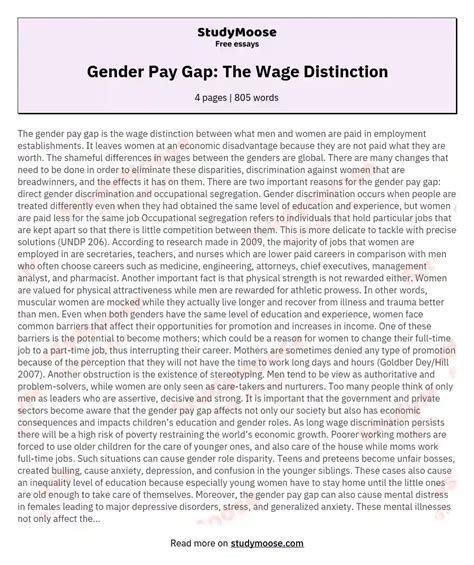 gender pay gap essay