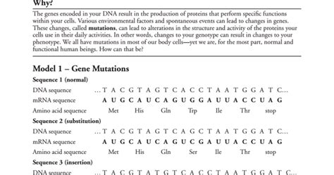 Mutations Pogil Key / Mutations Pogil Key Pogil Activities For Ap