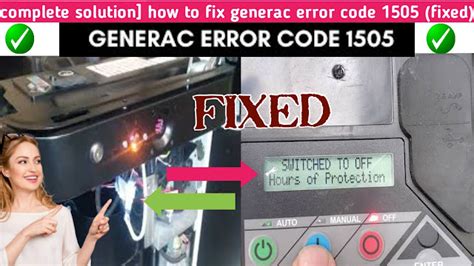 How To Fix Generac Error Code 1603 Underspeed Generator Hacks