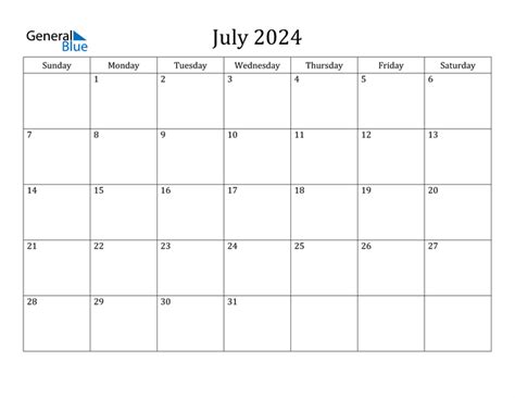 General Blue July 2024 Calendar