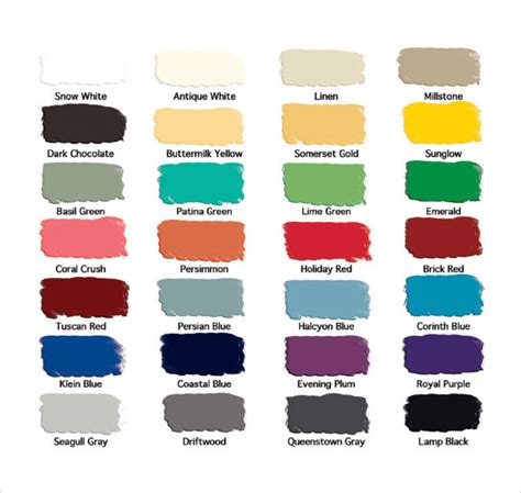 FREE 8+ Sample General Color Chart Templates in PDF MS Word