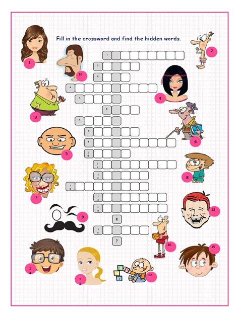 Ejercicio interactivo de crossword. family