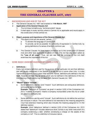 Must See General Clauses Act 1897 Notes