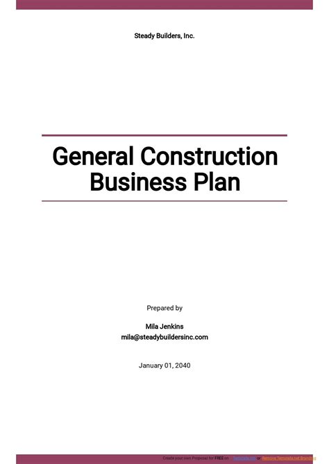 general contractor business plan template