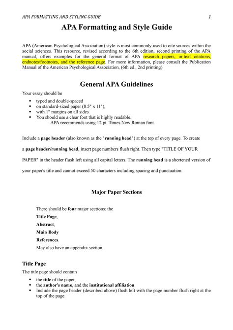 general guidelines example
