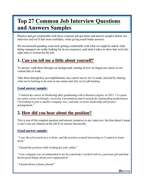 general interview questions with answers pdf