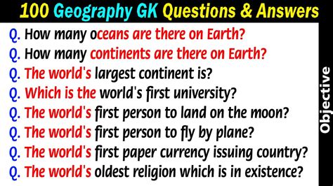 General Knowledge Quiz On Geography