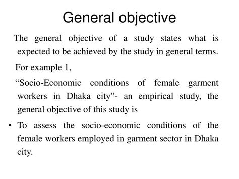 general objective in research example