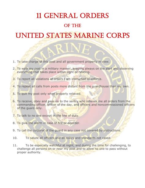 Uncovering Marine Corps: The Essential Guide to General Orders