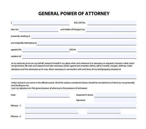 general power of attorney form template