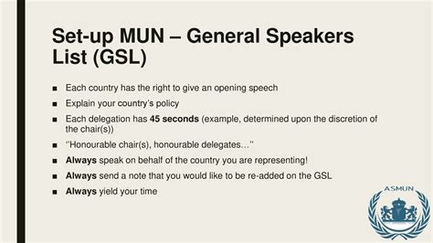 General Speakers List In Mun