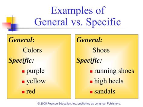 general to specific examples