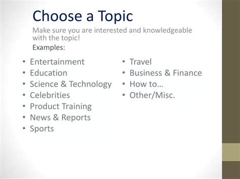 general topics examples