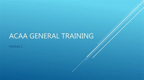 general training module