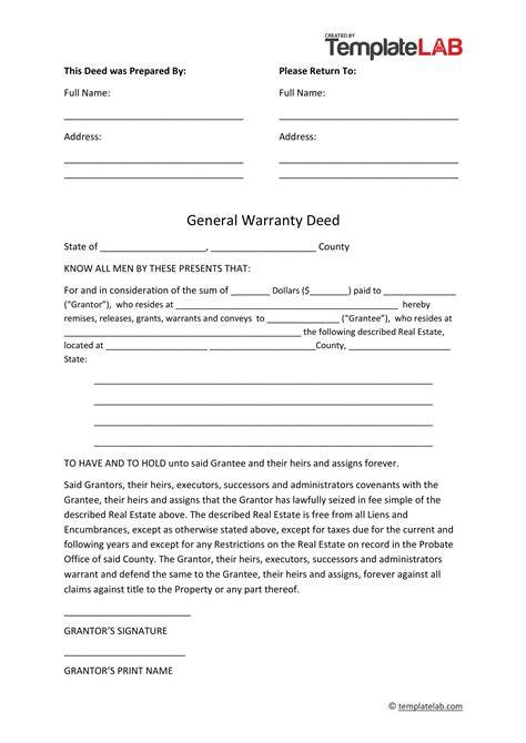 40+ Warranty Deed Templates & Forms (General, Special) ᐅ TemplateLab