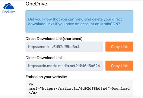 generate direct download link onedrive