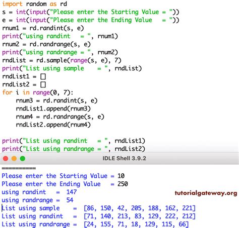 generate random number in python between range