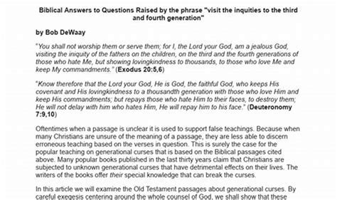generational curses examples pdf
