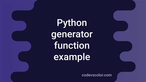 Generator Function In Python W3Schools