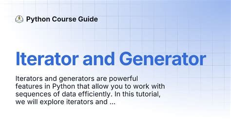 Generator Function Python Iterator