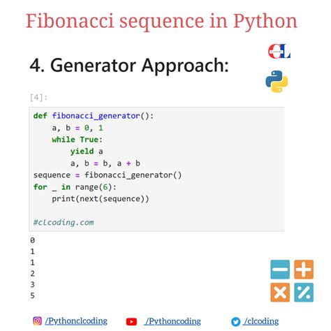 Generator Python Fibonacci