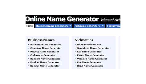 Generatori di Nomi Online
