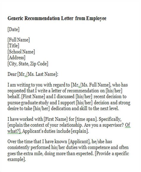 FREE 6+ Sample Generic Letter of in MS Word PDF