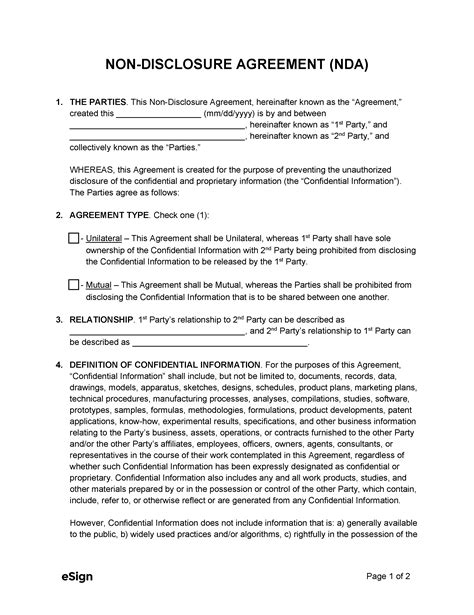 generic non disclosure agreement pdf