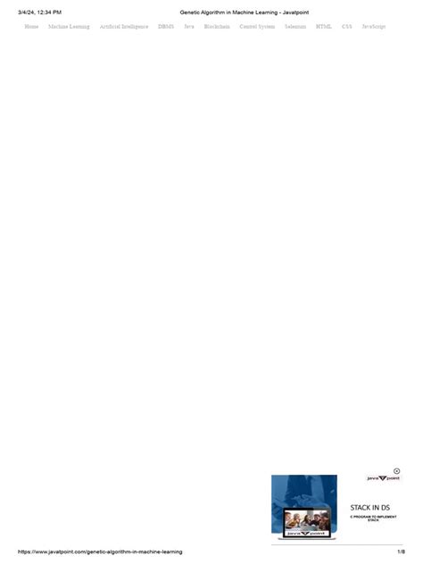 genetic algorithm in machine learning javatpoint