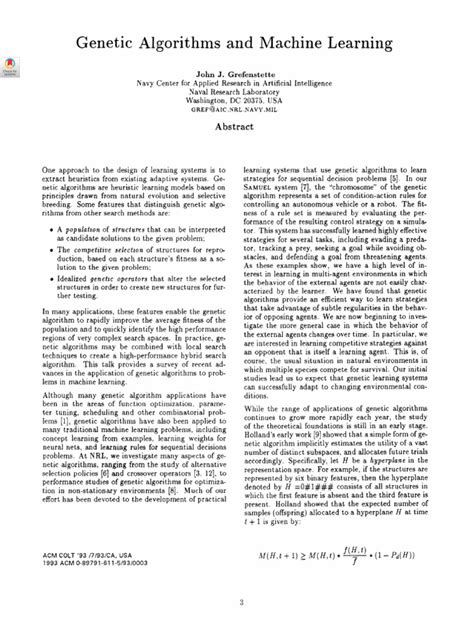 genetic algorithm in machine learning pdf