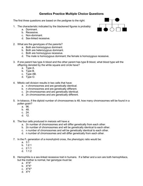 Genetics Questions And Answers Pdf