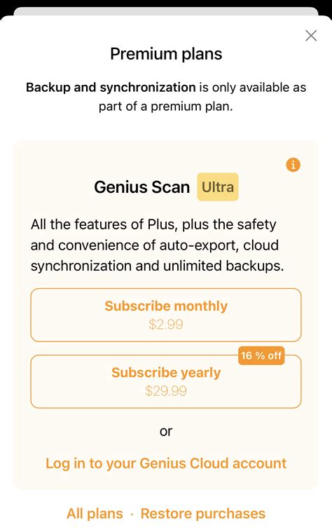 genius scan cloud login