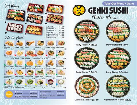 genki sushi maui mall menu