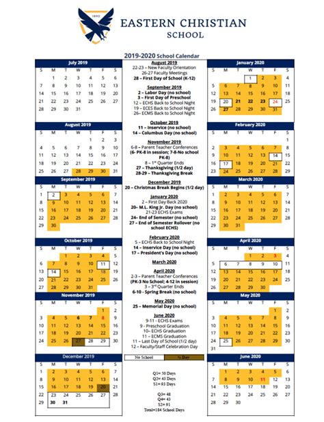 genoa christian academy calendar