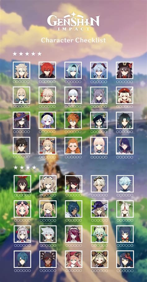 genshin impact characters list updated