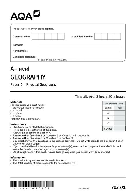 geo edexcel a level past papers