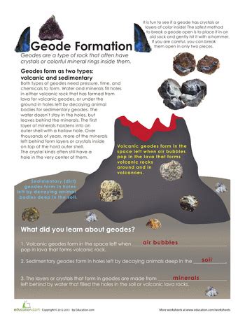 Geodes Printable Info Sheets