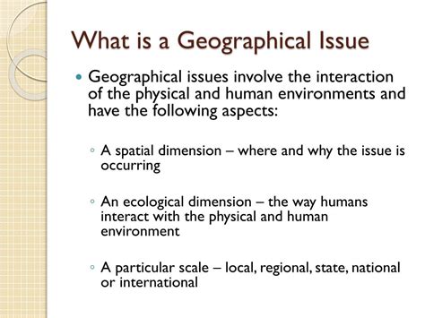 Geographical Issues Examples