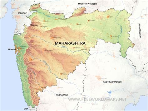 geographical map of maharashtra state