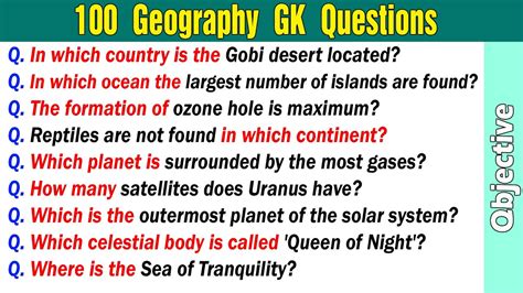 Geography General Knowledge Questions