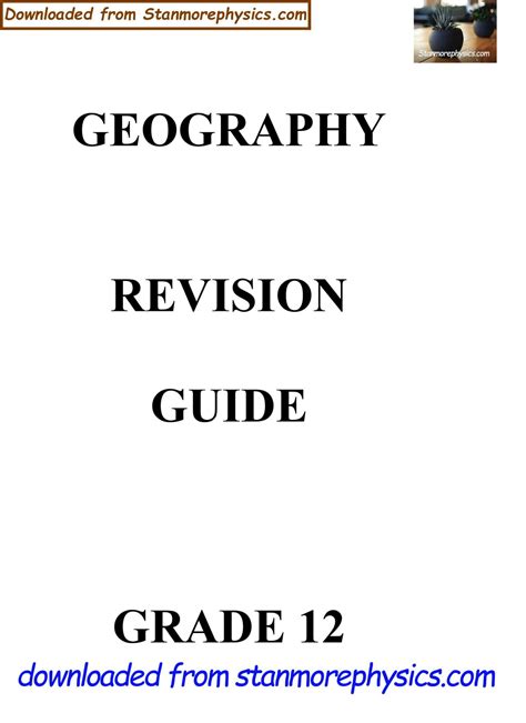 Geography Grade 12 Notes Pdf