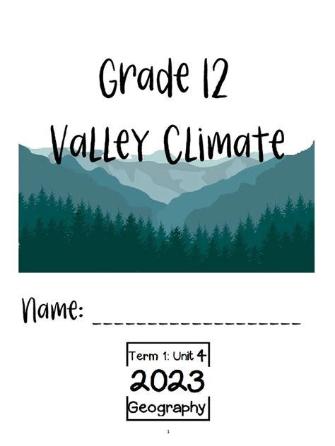 Geography Grade 12 Valley Climates