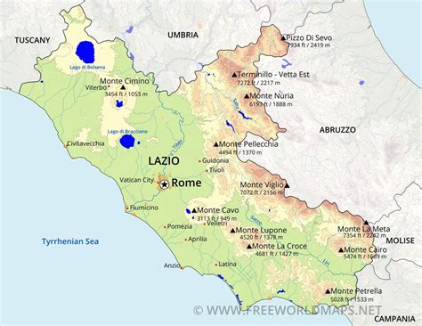 geography of lazio italy